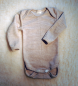 Preview: Baby-Body Langarm, Wolle-Seide, braun geringelt