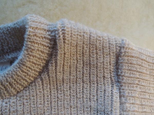 Preview: Kinder Wollstrickpulli - beige/ hellbraun