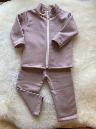 Preview: Baumwoll-Sweatjacke mit Reißverschluss (Puder)