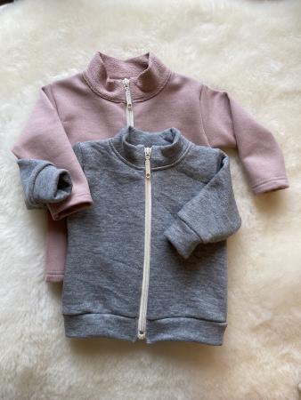Preview: Baumwoll-Sweatjacke mit Reißverschluss (Puder)