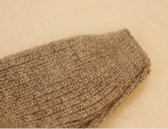 Preview: Baby-Wollstrickjacke mit Kapuze - Camelfarben/ beige