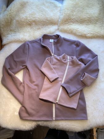 Preview: Damen Sweatjacke mit Reissverschluss - Puderfarben