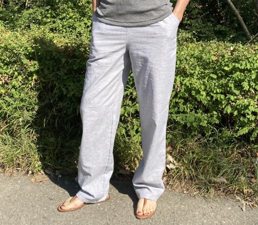 Preview: Freizeithose (Schlupfhose) aus Leinen und Baumwolle