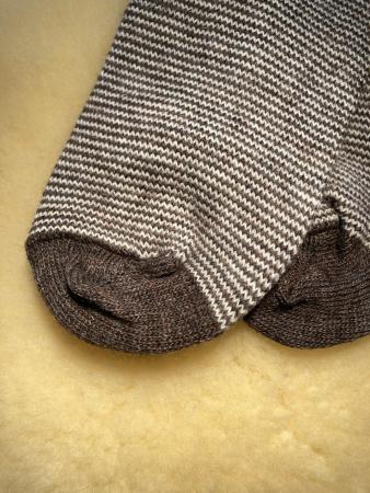 Alpaka-Socken, fein geringelt, 2er Paket
