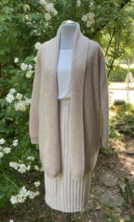 Preview: Schalkragenjacke,  camel- natur meliert