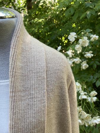 Preview: Schalkragenjacke,  camel- natur meliert