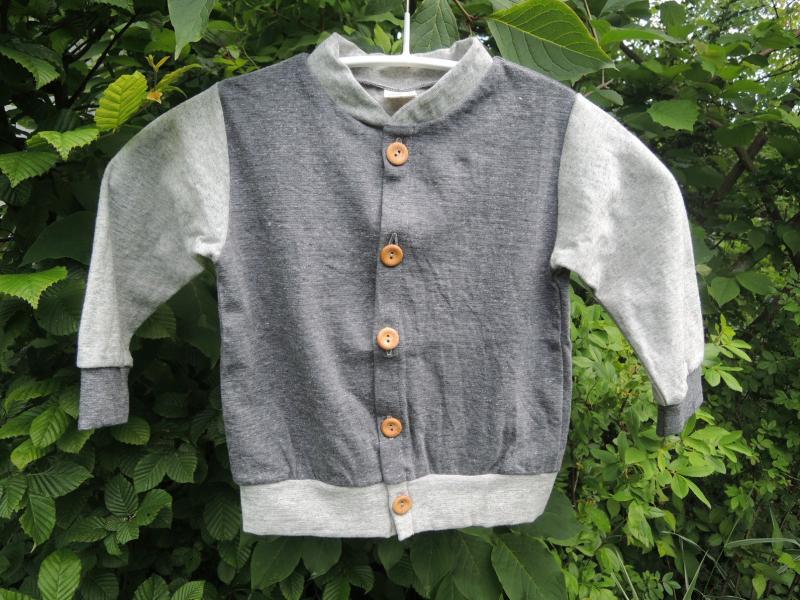 Sweat-Shirt Jacke 2-farbig, Dunkel-Hellgrau