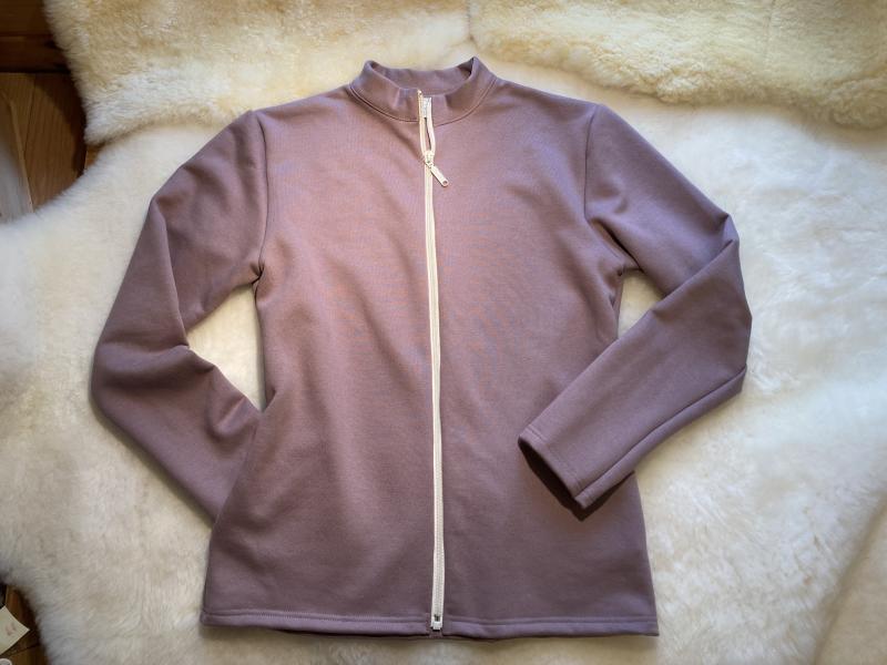 Damen Sweatjacke mit Reissverschluss - Puderfarben