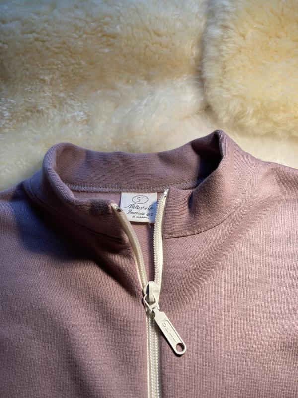 Damen Sweatjacke mit Reissverschluss - Puderfarben