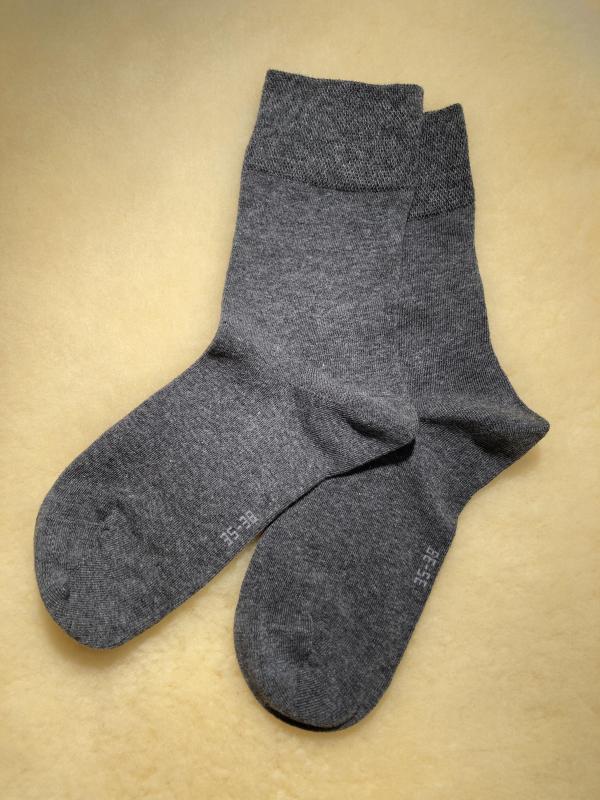 Baumwoll Strümpfe, mit weichem Bund, 3 Paar - grau