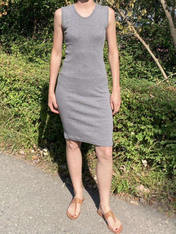 Damen Kleid 100% Baumwolle gerippt