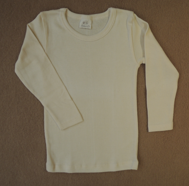 Kinder-Unterhemd Langarm aus Bio-Baumwolle