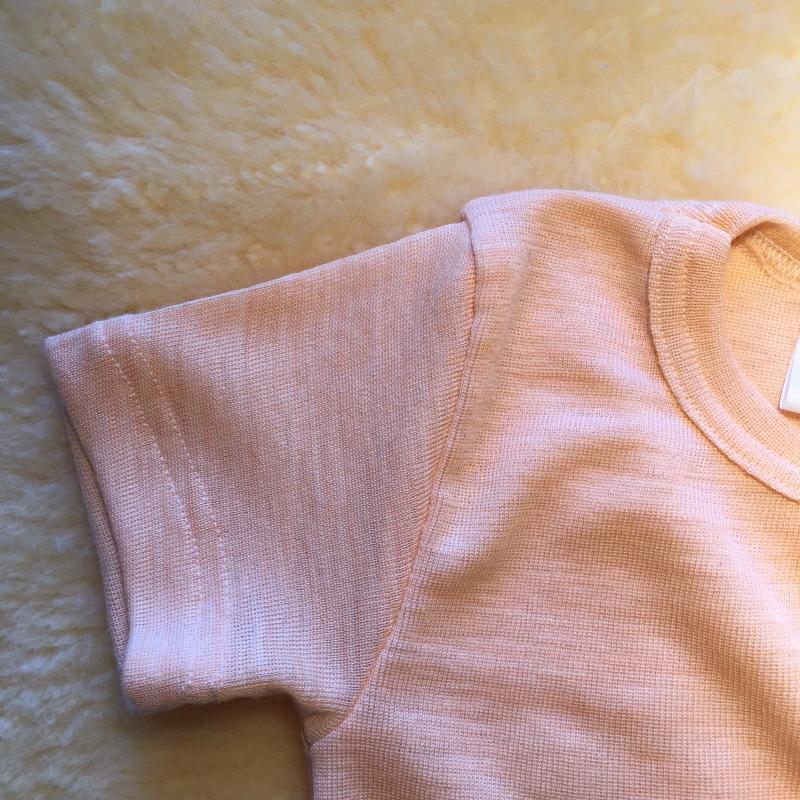 Baby-Unterhemd 1/2 Arm Wolle-Seide - apricot