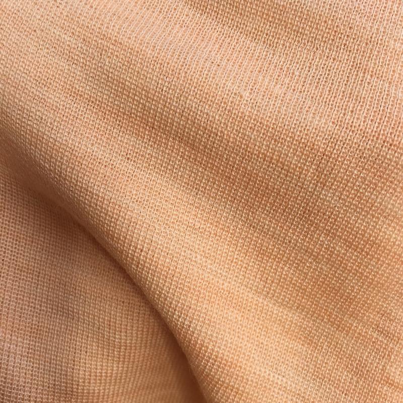 Baby-Unterhemd Langarm Wolle-Seide, apricot