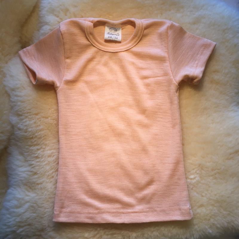 Baby-Unterhemd 1/2 Arm Wolle-Seide - apricot