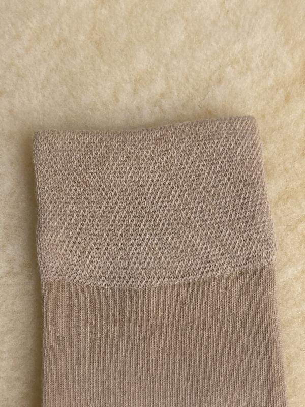 Baumwoll Strümpfe, mit weichem Bund, 3 Paar - beige
